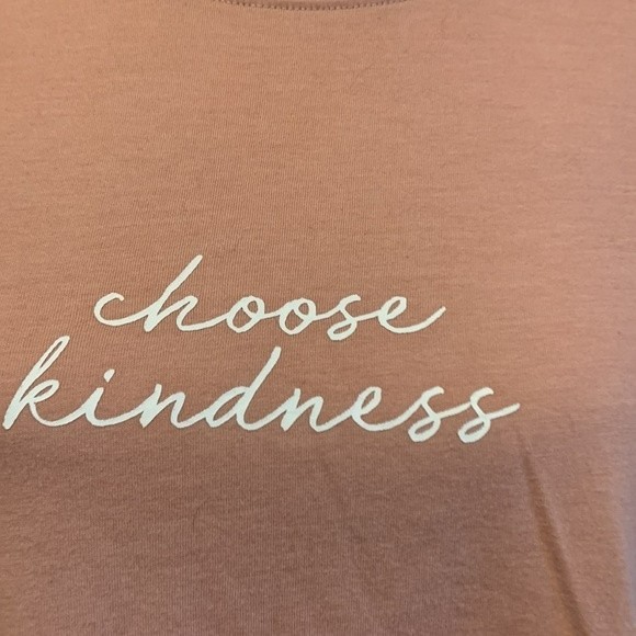 Zoe + Liv Choose Kindness Pastel Pink Casual Short Sleeve T-shirt - Picture 2 of 4